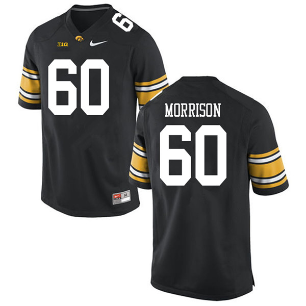 Men #60 Jake Morrison Iowa Hawkeyes College Football Jerseys Sale-Black